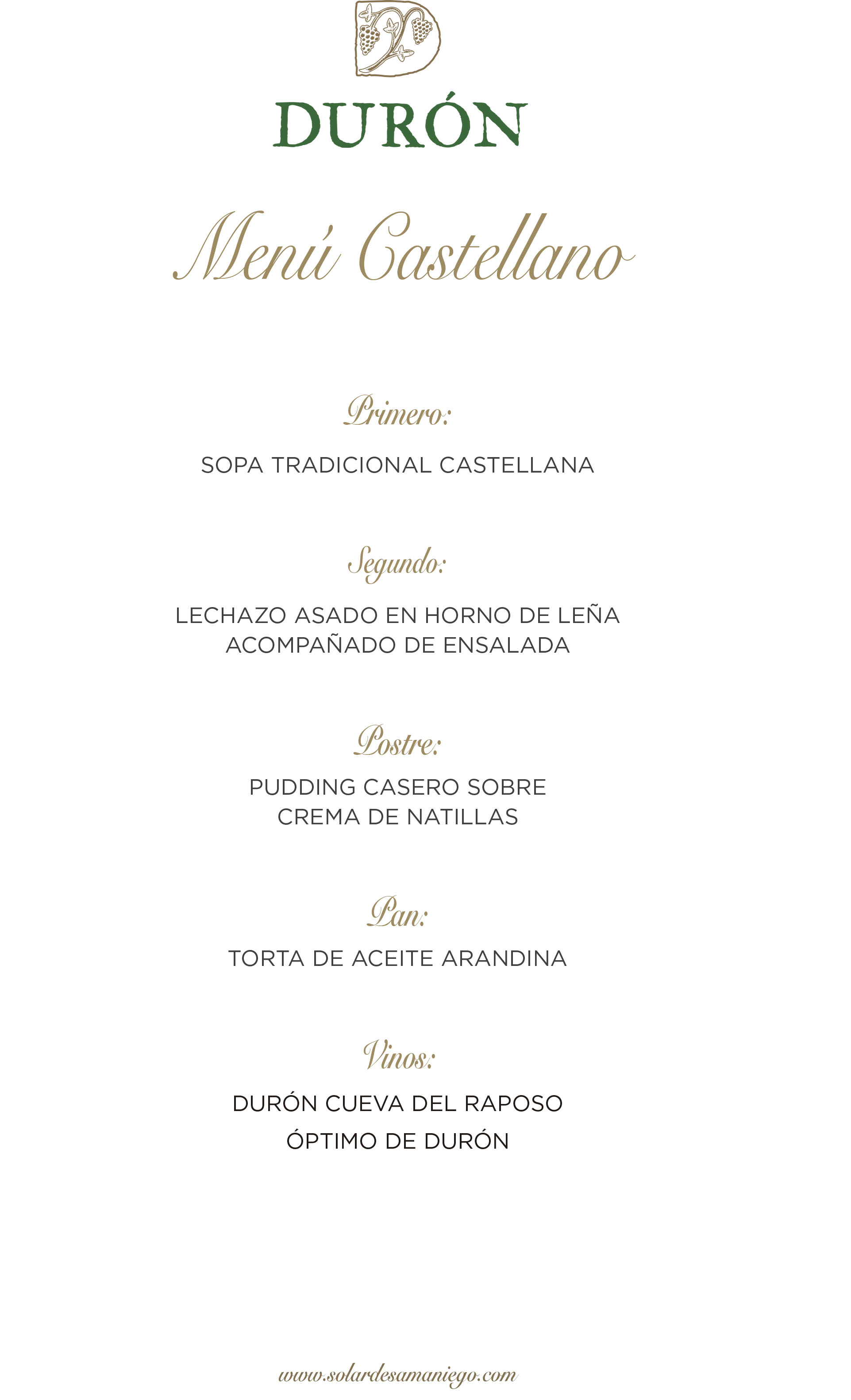 Menu Castellano con vinos icono